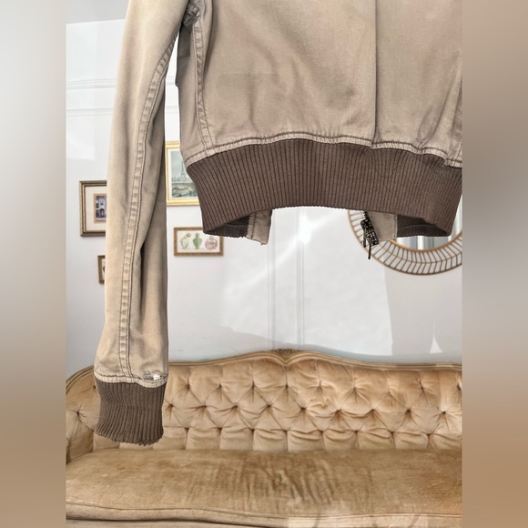 Extremely RARE Y2K Viral Abercrombie & Fitch Bomber Jacket Cotton Sz S faux fur - Picture 10 of 16